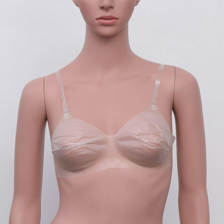 Women Sexy Transparent Invisible Bra Ultra-thin Perspective Bra Disposable  Push Up Bra for Party Dress Wear (34/75B)