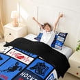 thumbnail image 3 of Castle Fairy Hockey Print Twin Duvet Cover, Sport Minimalism Checkered Twin Bedding, Blue Black,Black Reversible,2pcs,1 Duvet Cover and 1 Pillowcase, 3 of 6