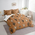 thumbnail image 3 of Feelyou Brown Western Bohemian Twin Bedding Sets 7-Piece, Hippie Skeleton Print Bedding Comforter Set, Cartoon Cowgirl Cactus Sheet Sets, Microfiber Bedroom Decor, 3 of 7