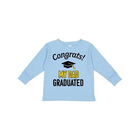 

Inktastic Congrats! My Dad Graduated with Cap Gift Toddler Boy or Toddler Girl Long Sleeve T-Shirt