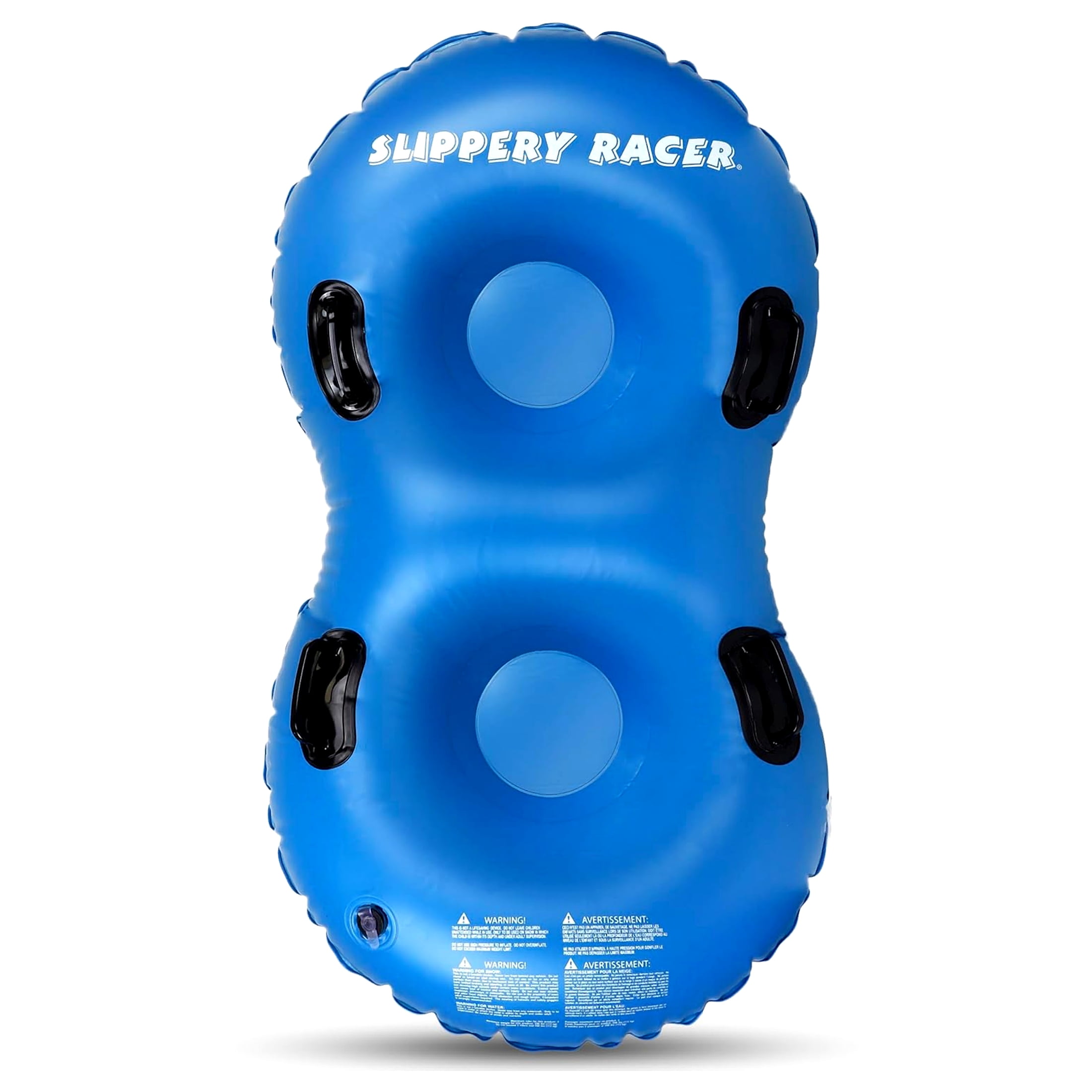 Slippery Racer AirDual Inflatable Snow Tube Sled for 2 Riders, Blue