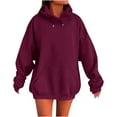 thumbnail image 1 of QianmianT Sweat à Capuche Oversize pour Femmes Automne Hiver Mignons Chandails en Molleton Mode Hauts Tenues Tendance Pull à Cordon Chandails en Molleton, 1 of 1