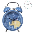 thumbnail image 1 of Reloj despertador con doble campana que no hace tictac, esfera 3d con marco de metal y función de retroiluminación, reloj de mesa de escritorio para el hogar y la oficina, 1 of 5