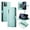 Green, variant on For iPhone 16 Pro Max 6.9-inch Wallet Case for Women Men Multi-Card Slots Zipper Pocket Lanyard Strap Wristlet Leather Phone Case,Black,For iPhone 16 Pro Max