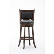 Boraam Wood Augusta Bar Height Swivel Bar Stool in Cappuccino Finish