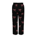 thumbnail image 7 of Vetsdori Flannel Pajamas Pants for Women Sleep Pants Soft Pj Bottoms Pockets Sleepwear Wide Leg Printed Womens Lounge Pants Trendy,Black, 7 of 7