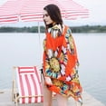 thumbnail image 3 of Blusas de playa de chifón para mujer Kimono Cardigan largo Bikini cubrir rojo Yuyangstore Cárdigan tipo kimono de playa, 3 of 6