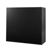 Reception Desk 47 Inch, Rectangular Front Counter, Office Receptionist Table with Drawer & Cabinet, Black