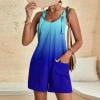 Pantalons pour Femmes Mode Combinaison à Bretelles Printemps et Été Nouveau Imprimé Combinaison Décontractée Femmes Bleu S