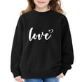 thumbnail image 3 of YunPes Oversized Sweatshirt for Girls Cute Heart Print Pullover Tops Teen Girls School Fashion Crewneck Tops Kids Birthday Outfits, 3 of 6