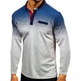 thumbnail image 3 of Men's Gradient Pocket Long Sleeve Polo Shirt, 3 of 6