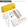 thumbnail image 4 of Large Pencil Case 3 Compartments Pencil Pouch Big Capacity Pencil Bag Stationery Storage Pen Bag - yellow, 4 of 5