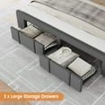thumbnail image 3 of BeesClover Full Size Upholstered Platform Bed Frame with Storage Drawers, Solid Wood Slats, No Box Spring Needed, Suitable for Bedroom, 3 of 7