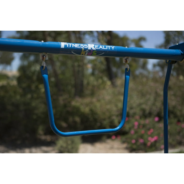 Fitness reality kids fun series metal swing set with trampoline and ladder climber hot sale