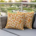 thumbnail image 4 of Thanksgiving Orange Pillow Covers 2 Pack Maple Leaf Farm Wood Orange Plaid Pillowcase Waterproof Outdoor Throw Pillow Cover for Patio Garden Square Cushion 16”x16”, 4 of 9