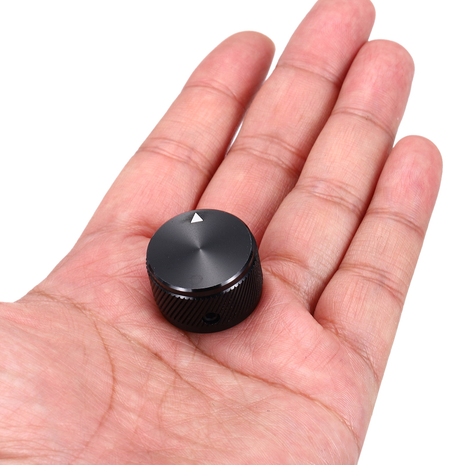 Uxcell 6 Pcs Aluminium Potentiometer Knobs, 1/4" (6mm) Universal Volume Tone Control Knobs for Guitar, Bass, Twill 5/8" Black