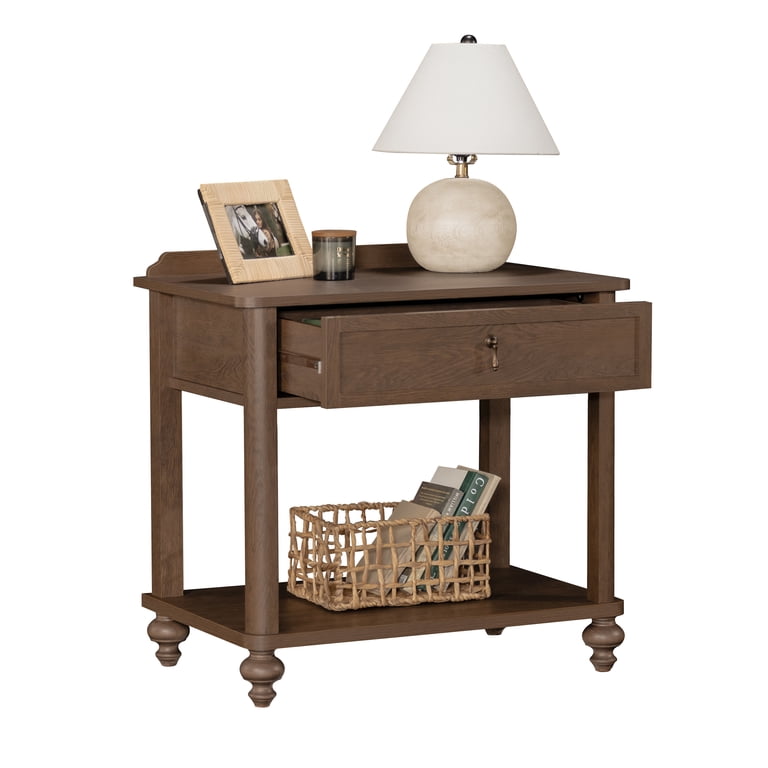 My Texas House Hartwell 1 Drawer Nightstand with USB, Heritage Oak
