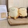 thumbnail image 3 of Almohada de pan tostado, almohadas de juguete de peluche de comida divertida, almohada pequeña y bonita de peluche para sofá tostado (pan tostado, dorado), 3 of 5