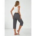 thumbnail image 3 of Rosvigor Womens Hiking Capri Pants High Waisted Drawstring Cargo Pants Women Quick Dry Capris Athletic Lounge Travel Trousers, 3 of 7