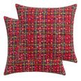 thumbnail image 5 of Lapalife 2 Pack Christmas Plaid Pillow Cover, Snowflake Scottish Tartan Checks Cushion Cover Decorative Throw Pillow Case, 18''x 18'', 5 of 6