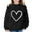 Black, variant on KAUOD Girls Cute Heart Print Sweatshirts Long Sleeve Crew Neck Ribbed Cuffs Pullover Tops Teen Kids Cotton Soft Clothes