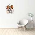 thumbnail image 4 of Eveokoki 12" Hello Fall Funny Signs for Front Door Farmhouse PorchRustic Round Wooden Hanging Wreaths for Housewarming Gift，Festival Maple Leaves Decoration Outdoor Indoor Wall Decor, 4 of 5
