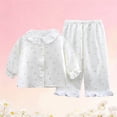 thumbnail image 5 of BLVB Kids Toddler Baby Girl Outfits Cute Pajamas Sets Ruffle Long Sleeve Top Pant Set 2PCS Summer Clothes 6 Months-14 Years, 5 of 5