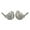 Silver Solid Bird Animals S/2 8"W, 6"H, variant on 8"W, 6"H Gold Polystone Bird Sculpture, by DecMode (2 Count)