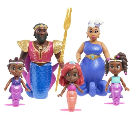 Disney Junior Ariel Royal Family 6-Piece Color-Change Mermaid Figure Set, 4.5-inch Figurines, Baby and Toddler Toys