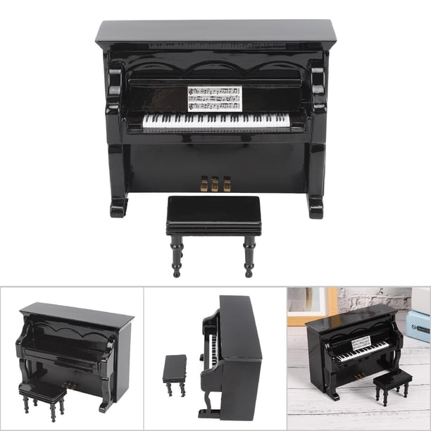 Modelo de piano de madera en miniatura, réplica de piano en miniatura de tilo, modelo de instrumento musical para adornos de decoración del hogar
