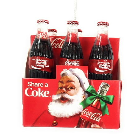 Kurt Adler Coca-Cola "Share a Coke" 6-Pack Bottle Christmas Ornament