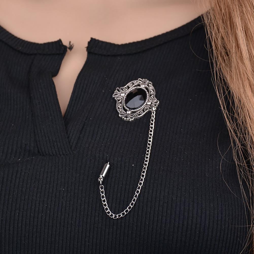 long chain brooch