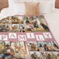 thumbnail image 4 of Custom Blanket with Photos Text，Customized Blanket Image Throw, Personalized Photo Blankets for Men Women Wife Husband Son Daughter Friend Birthday Christmas Day Wedding Memorial Gift Blankets, 4 of 5