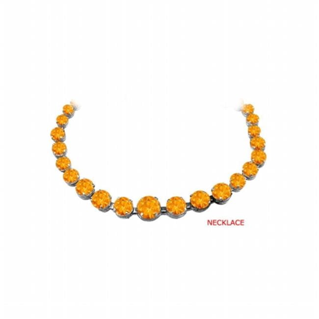 Fine Jewelry Vault UBNKBK7205AGCT Citrine Graduated Bead Necklace in Sterling Silver 30 CT TGW November Birthstone... by Fine Jewelry Vault