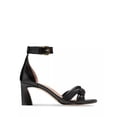 thumbnail image 2 of Cole Haan Adella Braid Black Leather Ankle Strap Open Toe Block Heeled Sandals (Black Leather, 10), 2 of 7