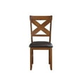 thumbnail image 2 of Dining Chair Vegan Faux Leather X Backrest Set 2 Brown, 2 of 2