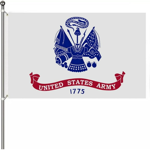U.S. Army Military Flag Double Sided Flag for US Army - 1775 White Polyester Vibrant Print - 2x3 FT Indoor Outdoor United States Military Veteran Banner
