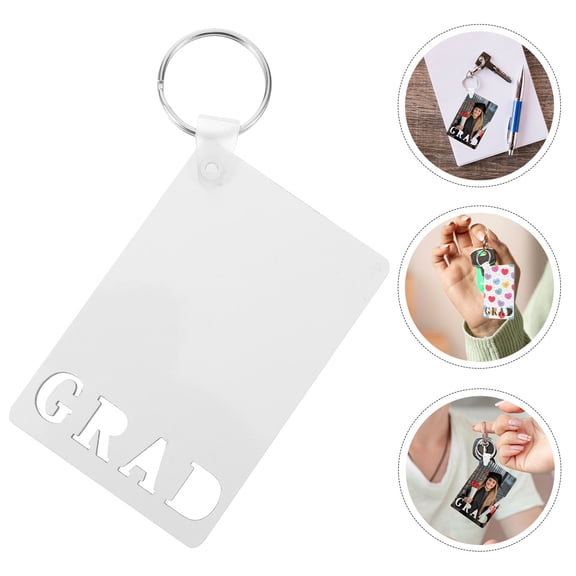 WHAMVOX 5pcs Graduation Heat Transfer Keychain Blank Diy Graduation Key Ring Gift Bag Hanging Decor