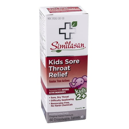 Similasan Kids Sore Throat Relief with Guaiac Tree Activies Tablets, 60