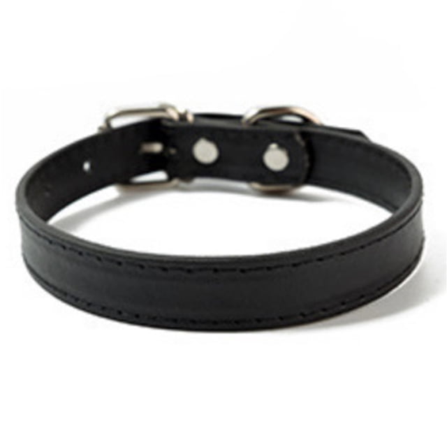 Collier Rond Rembourré Doux pour Chiot, Collier en Cuir Véritable Fait Main pour Chien Petit Grand