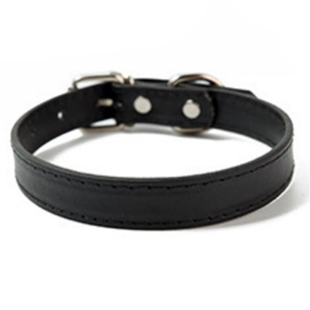 Collar de cachorro redondo acolchado suave, collar de cuero genuino hecho a mano para perro pequeño grande
