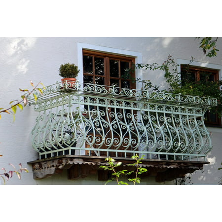 Canvas Print Ornament Railing Wrought Iron Iron Balcony Stretched Canvas 10 x