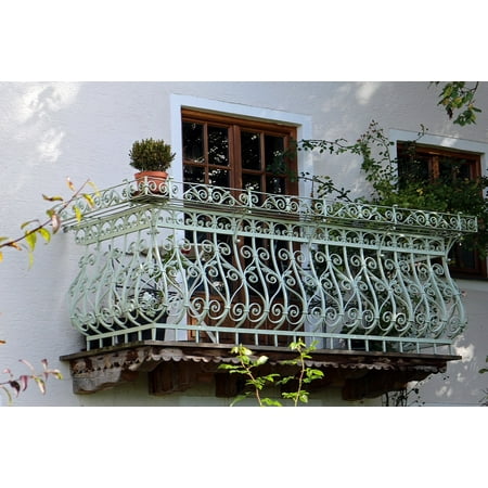Iron Balcony Railing - Canvas Print Ornament Railing Wrought Iron Iron Balcony Stretched Canvas 10 x 14