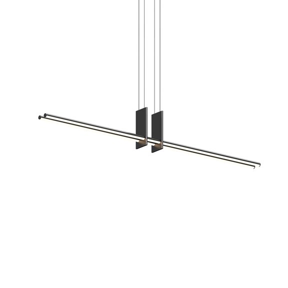 Sonneman 3779.25 Fino Duo 60" Wide Suspension Linear Pendant - Black