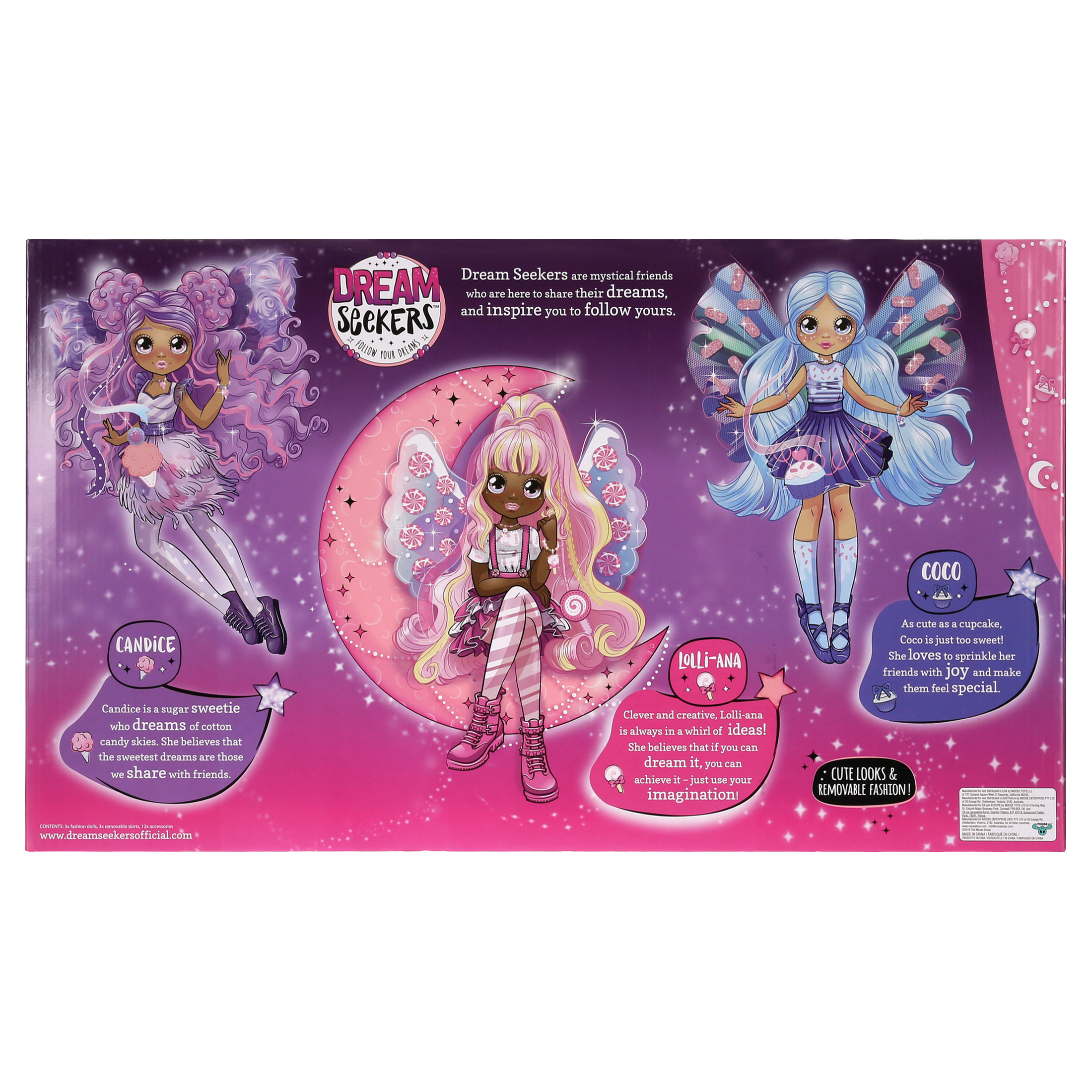 Dream Seeker Magical Fairy Fashion Doll 3 Pack, Candice, Lolli