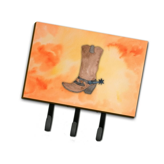 Carolines Treasures BB7371TH68 Cowboy Boot Watercolor Leash or Key Holder Triple Hook multicolor