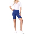 thumbnail image 3 of Women's High Waist Cotton Stretch Solid Casual Active Biker Short Pants, 3 of 4