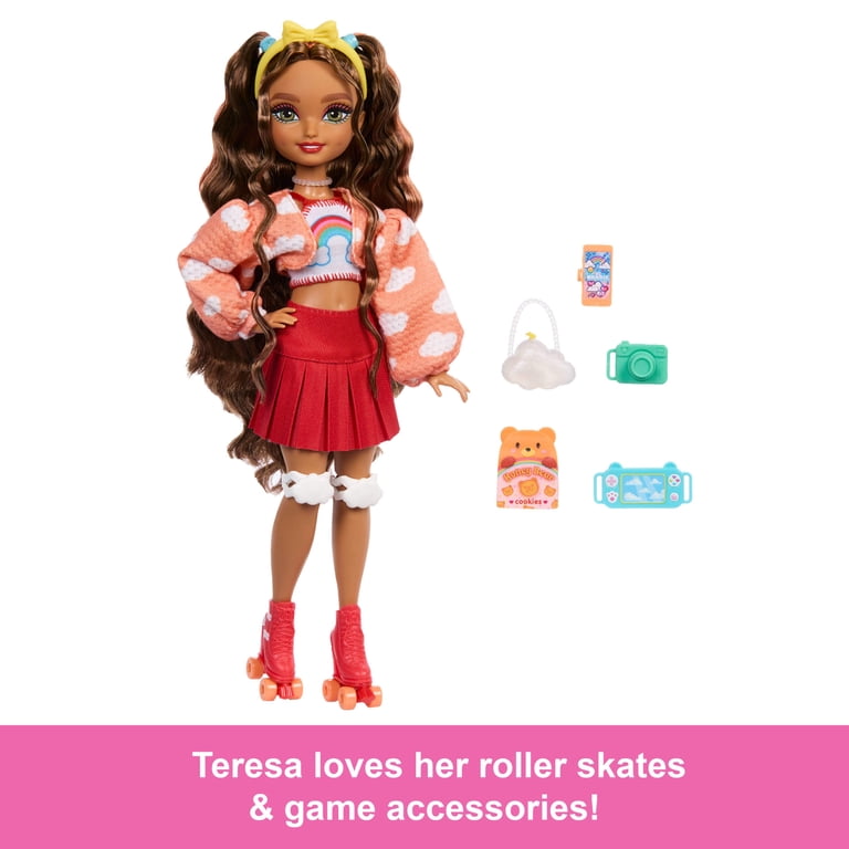 Dream Besties Barbie Teresa Roller Skating Fashion Doll with 9