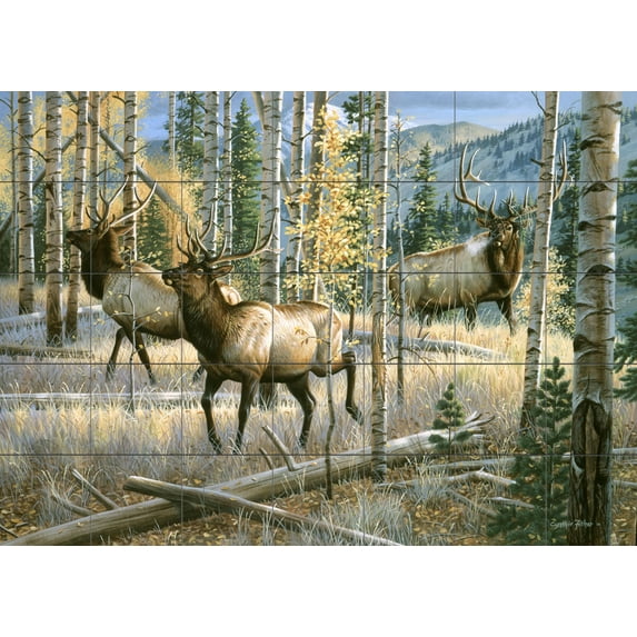 Tile Mural Kitchen Backsplash - Here Comes The Boss-CF - by Cynthie Fisher