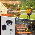 thumbnail image 5 of TICOZE 60FT Solar String Lights Waterproof, Patio Lights Solar Powered with Remote and USB Port – 15 LED Shatterproof Bulbs, 3 Light Modes, Dimmable Solar Light for Camping, Backyard, Garden, 5 of 9